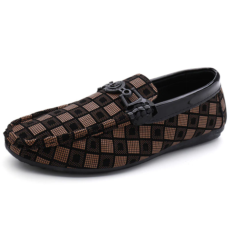 Men's Geometric Pattern Slip On Loafers - Image 6