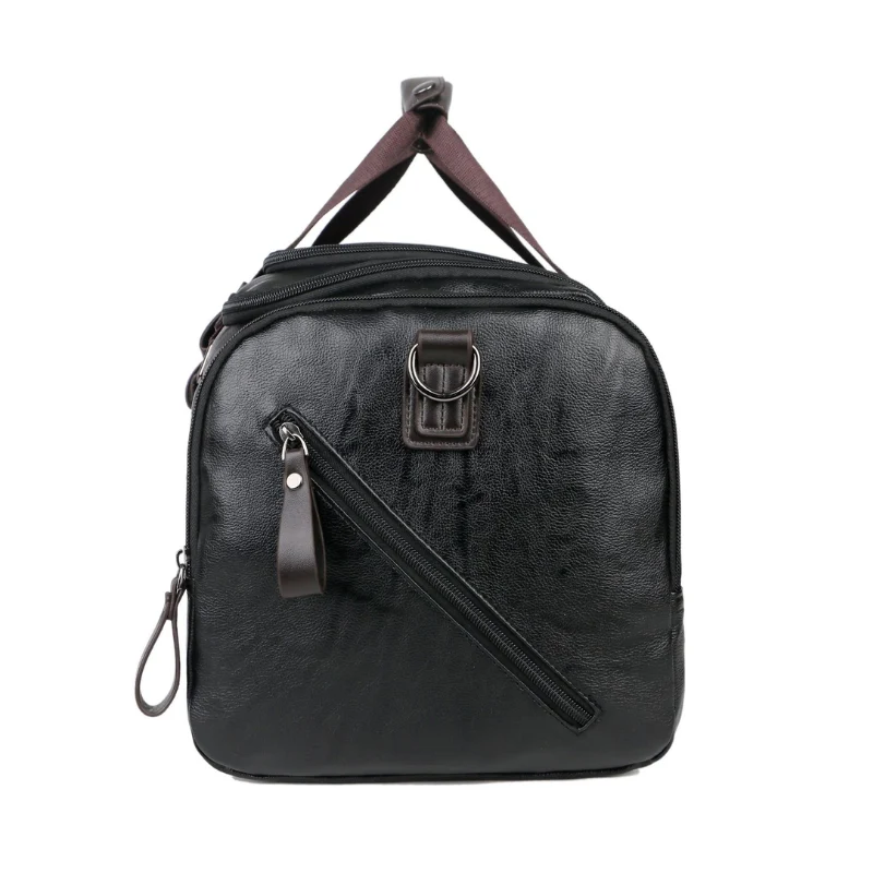 Men's Large Capacity Leather Travel Duffle Bag - Image 3