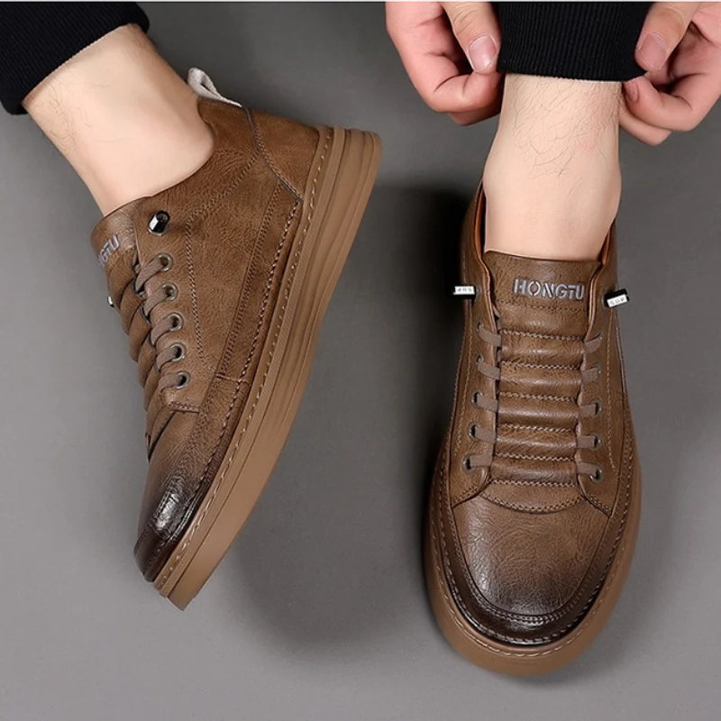 Men's Premium Textured Leather Sneakers - Image 4