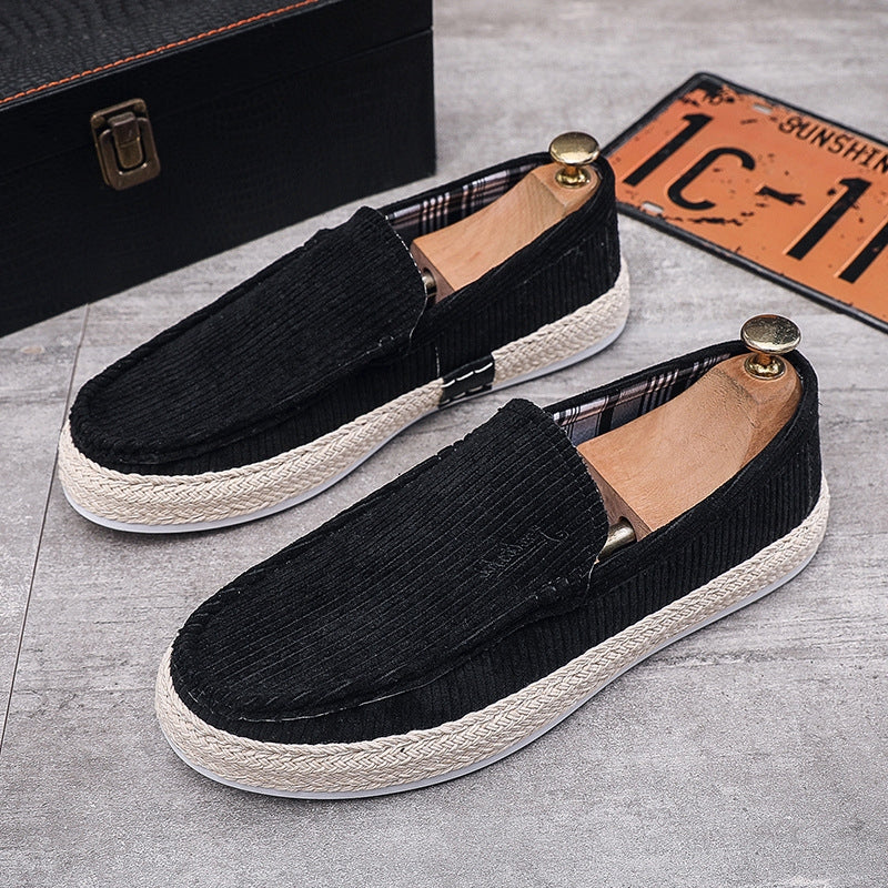 Men's Professional Corduroy Braided Slip-On Loafers - Image 3
