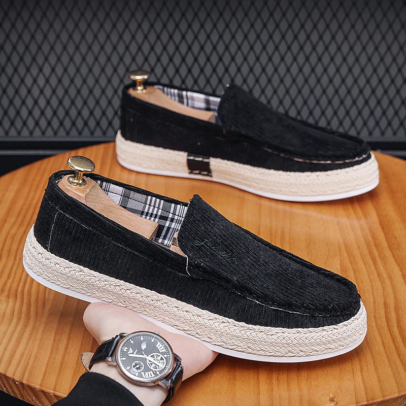 Men's Professional Corduroy Braided Slip-On Loafers - Image 7