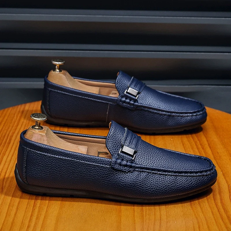 Men's Professional Textured Pebble Grain Loafers - Image 3
