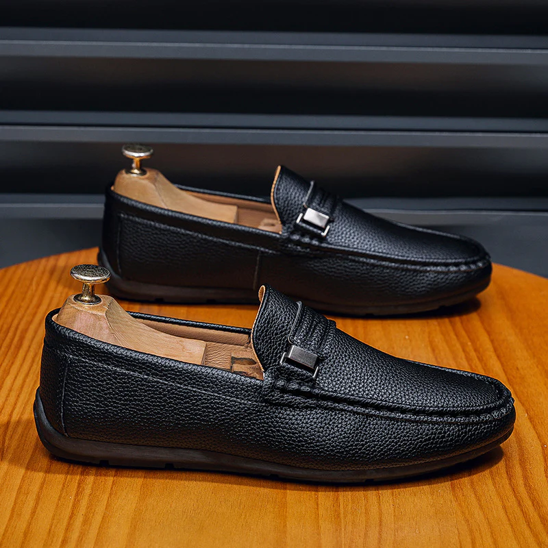 Men's Professional Textured Pebble Grain Loafers - Image 5