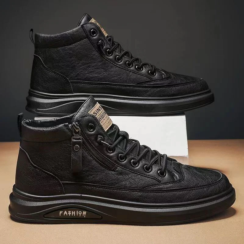 Men's Rugged Side-Zip Mid-Rise Streetwear Sneakers - Image 3