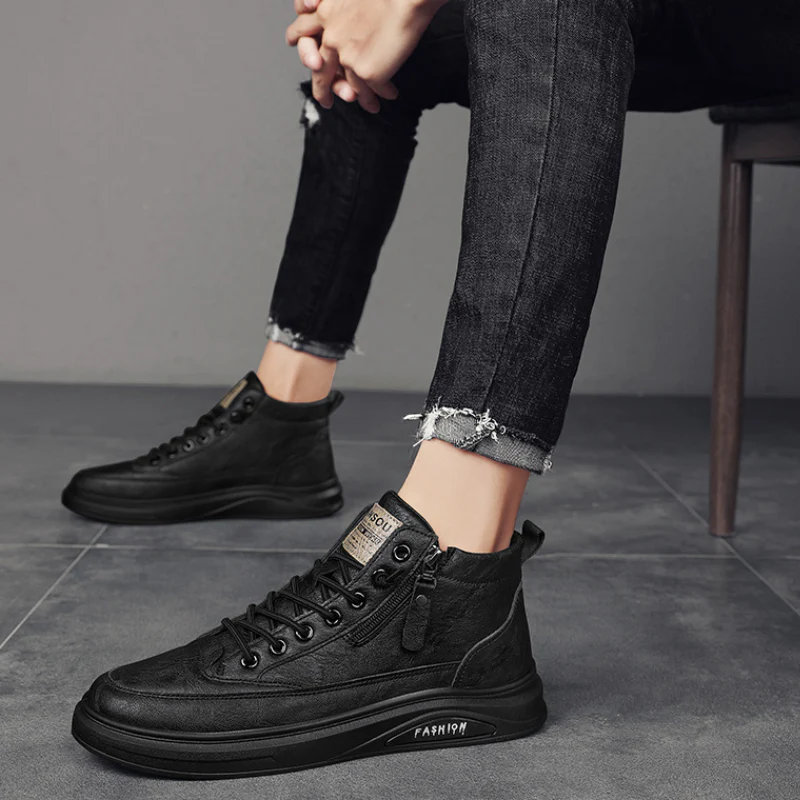 Men's Rugged Side-Zip Mid-Rise Streetwear Sneakers - Image 4