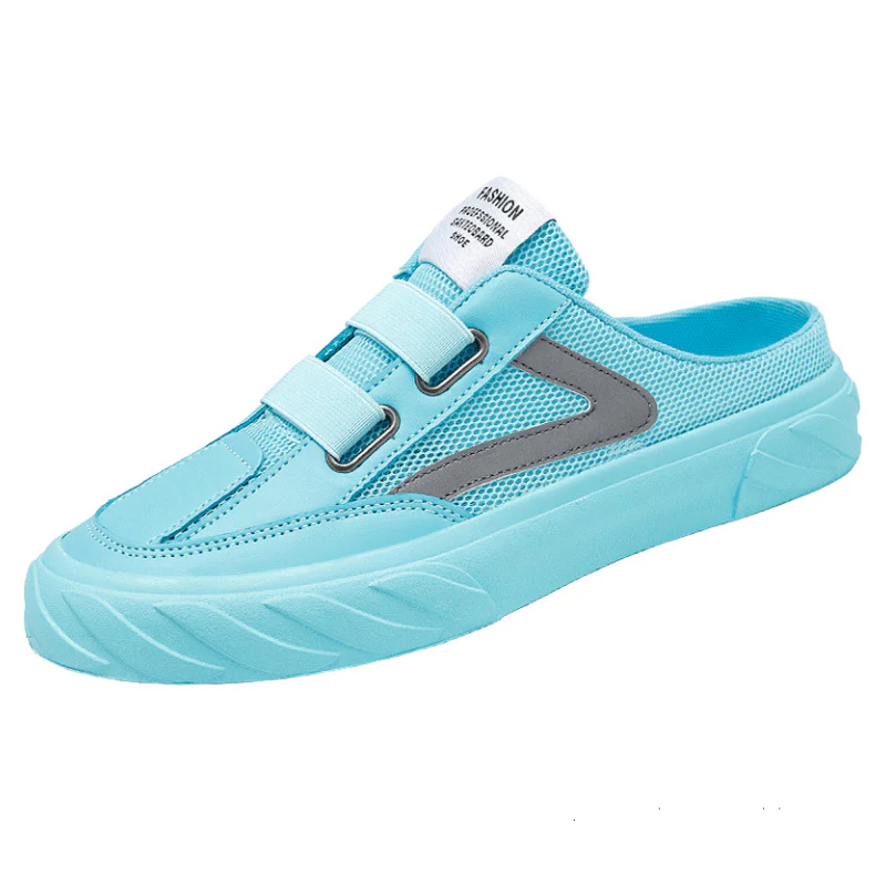 Men's Sporty Hook-and-Loop Backless Walking Sneakers - Image 2