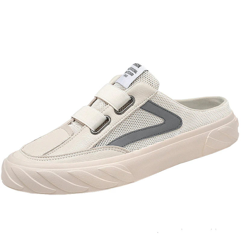 Men's Sporty Hook-and-Loop Backless Walking Sneakers - Image 7