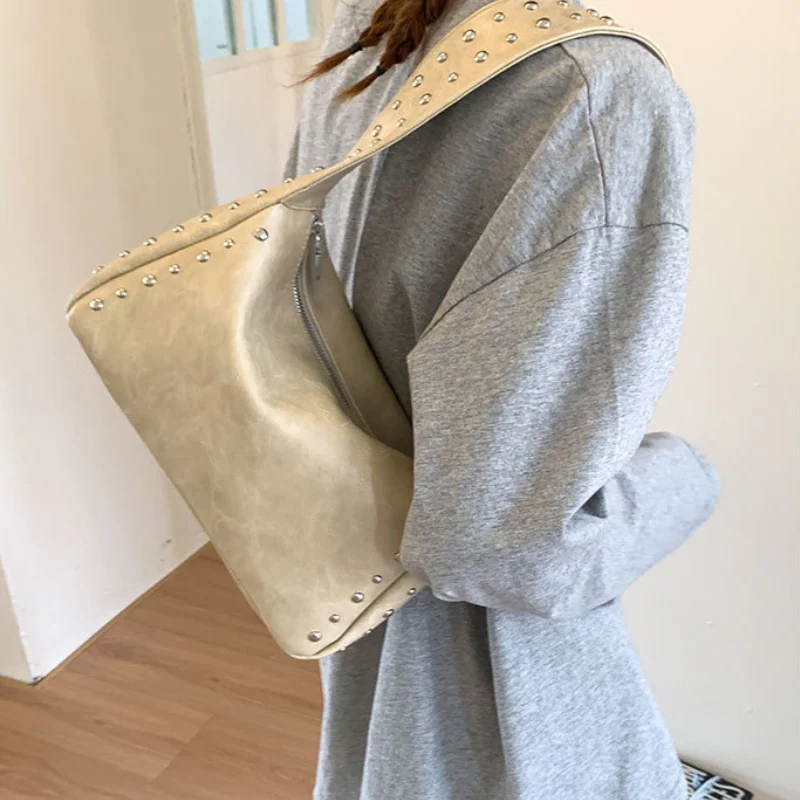 Minimalist Studded Shoulder Bag - Image 4