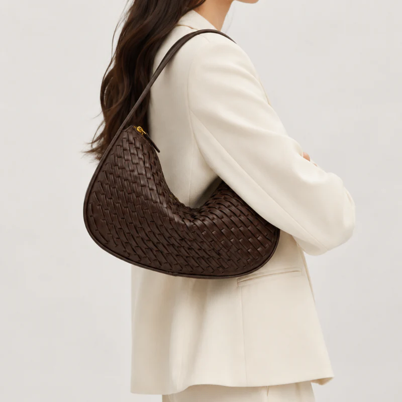 Nerina Woven Crescent Handbag - Image 4