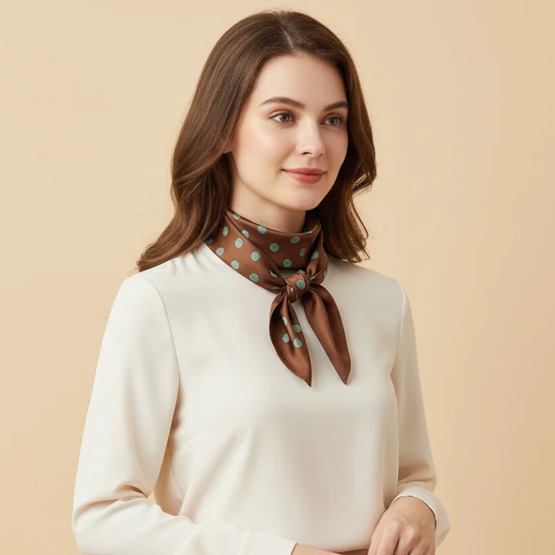 Polka Dot Triangle Scarf - Image 4