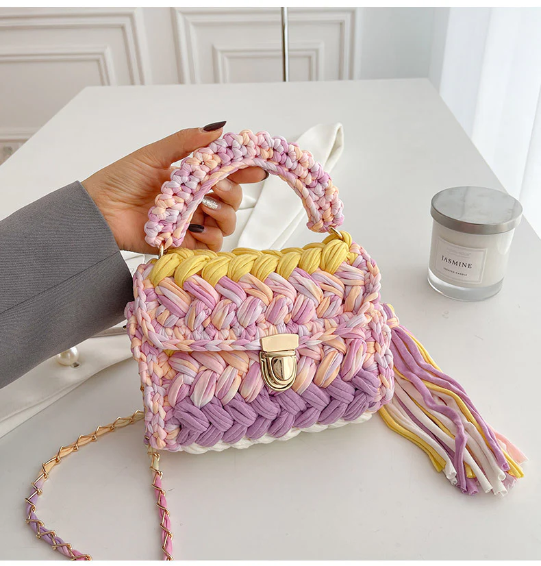 Pastel Knit Handbag - Image 5