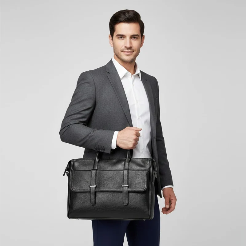 Premium leather finish professional look Laptop Bag - Image 4