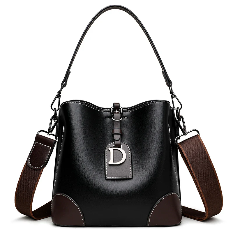 Retro Color-Block Women’s Bucket Bag - Image 5