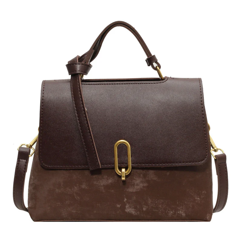 Retro Gold Clasp Messenger Handbag - Image 5