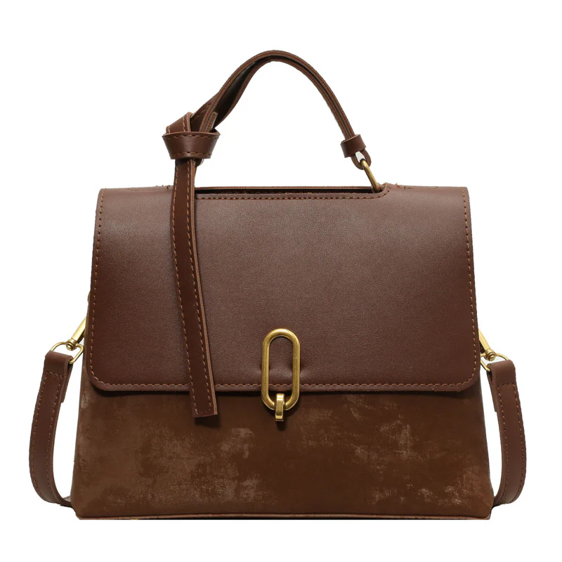 Retro Gold Clasp Messenger Handbag - Image 6