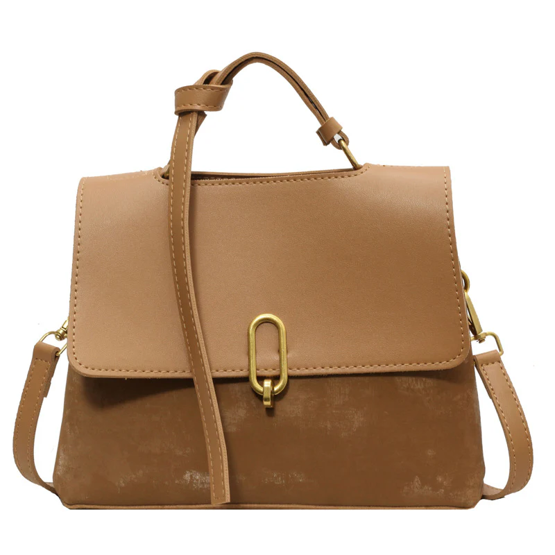 Retro Gold Clasp Messenger Handbag - Image 7