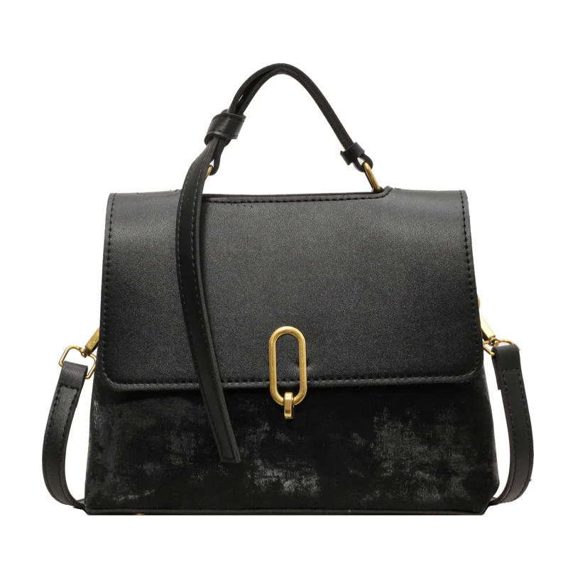 Retro Gold Clasp Messenger Handbag - Image 8