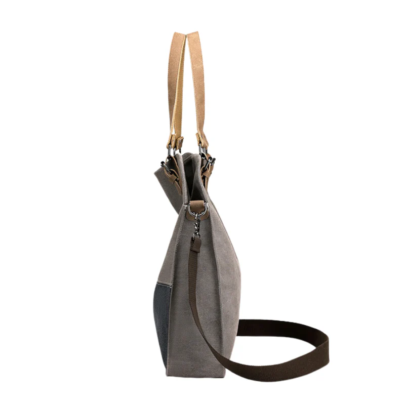 Retro Patchwork Canvas Shoulder Bag - Image 2