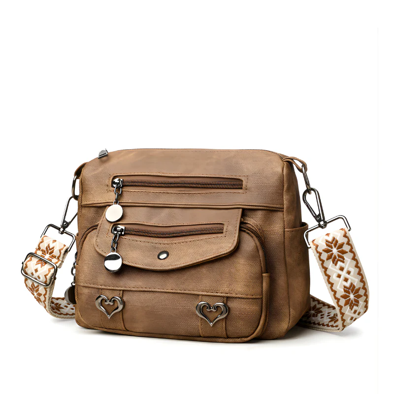 Retro Style Vintage Multi Pocket Shoulder Bag - Image 2