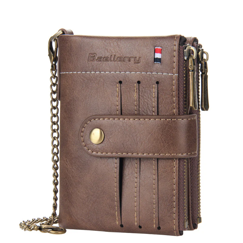 Retro Vertical Zipper Wallet - Image 6