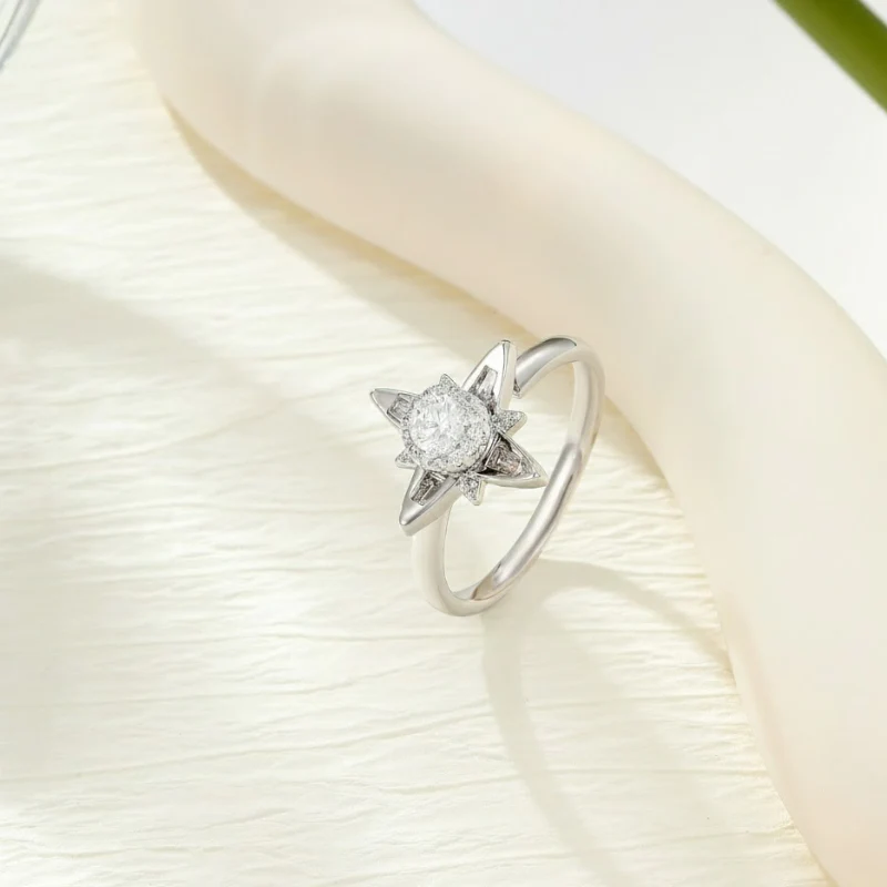 Rotating Star Micro Zircon Ring - Image 6