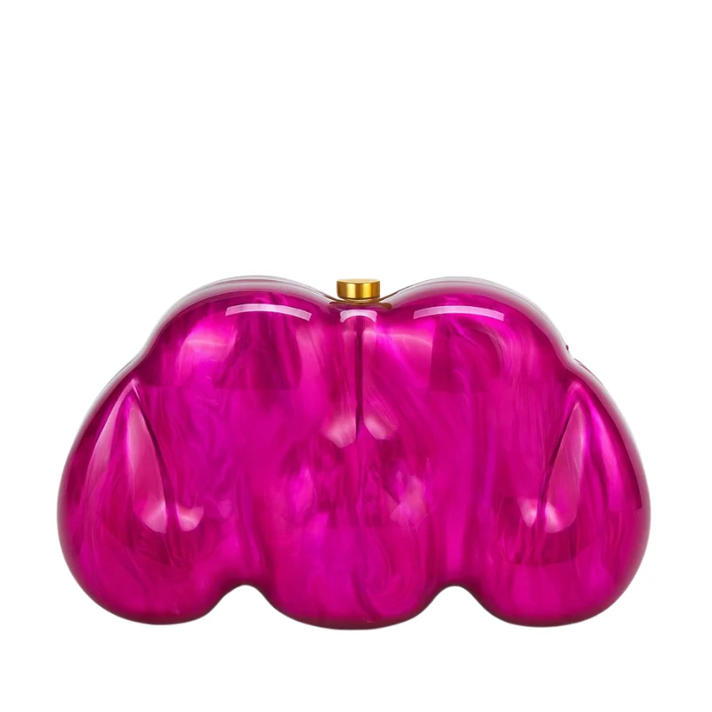Sculptural Marbled Cloud Silhouette Clutch - Image 7