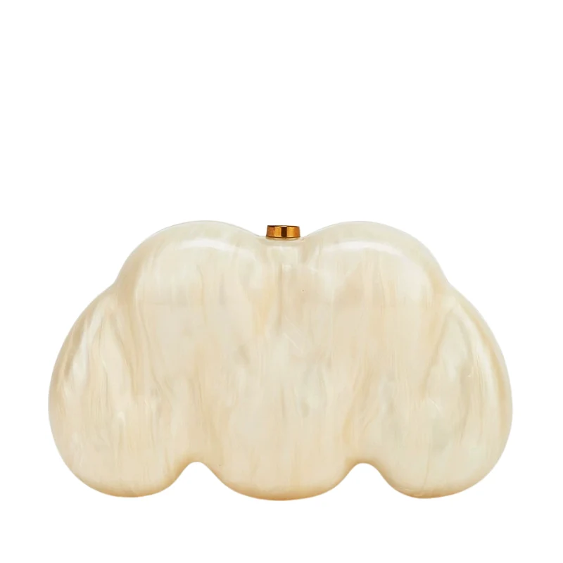 Sculptural Marbled Cloud Silhouette Clutch - Image 8
