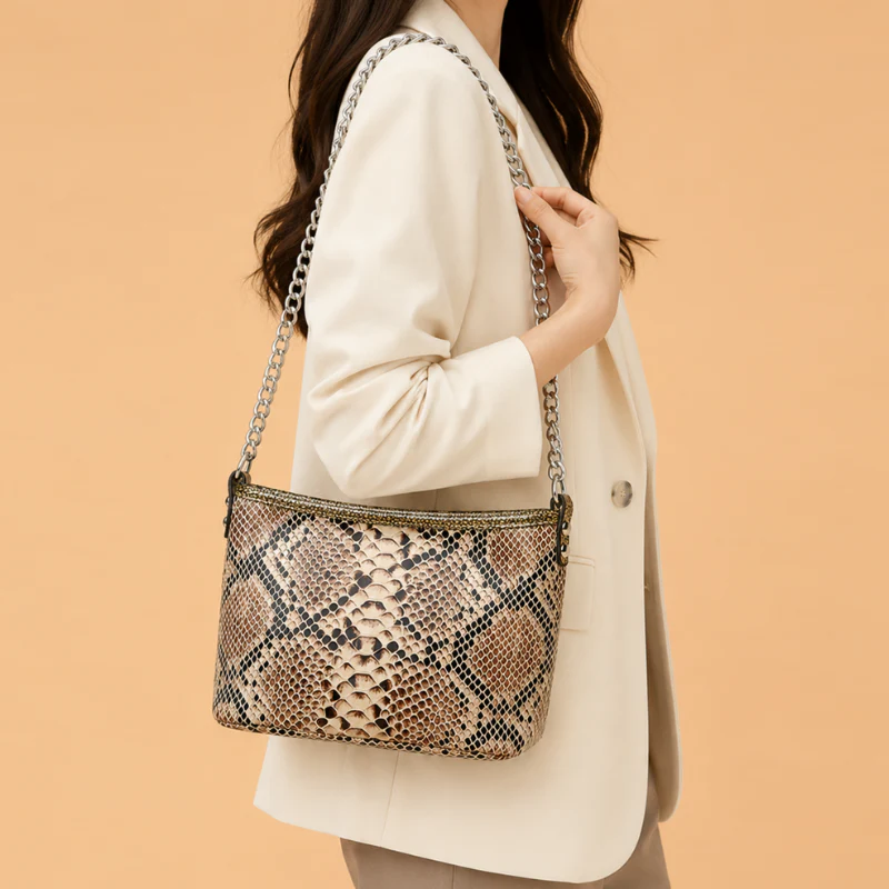 Seraphina Snakeskin Shoulder Bag - Image 4