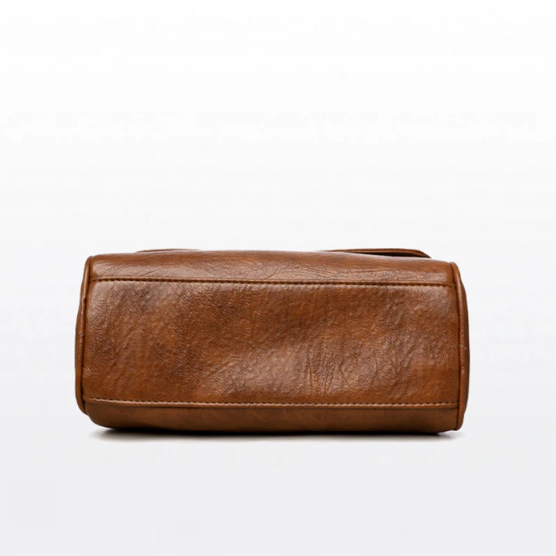 Soft Leather Large Capacity Crossbody Bag - Image 3