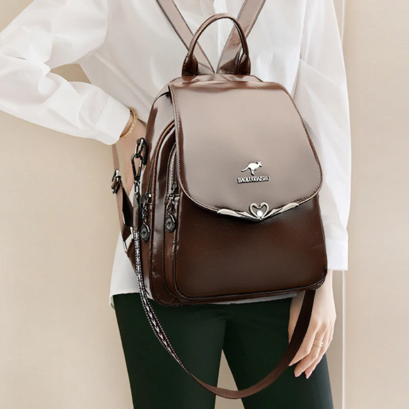 Soft Leather Large Capacity Women’s Backpack - Image 4