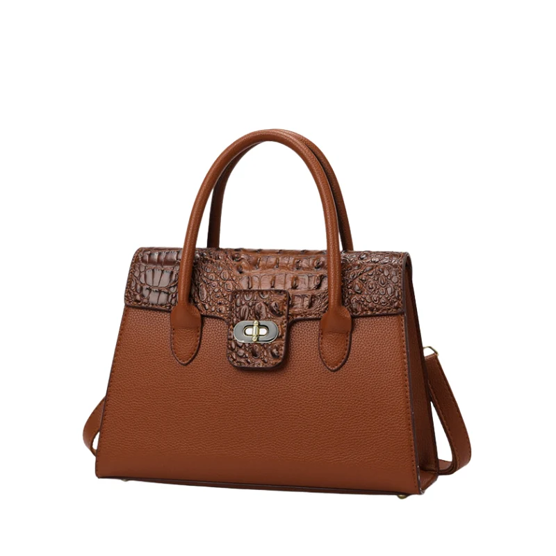 Sophisticated Embossed Top Handle Handbag - Image 2