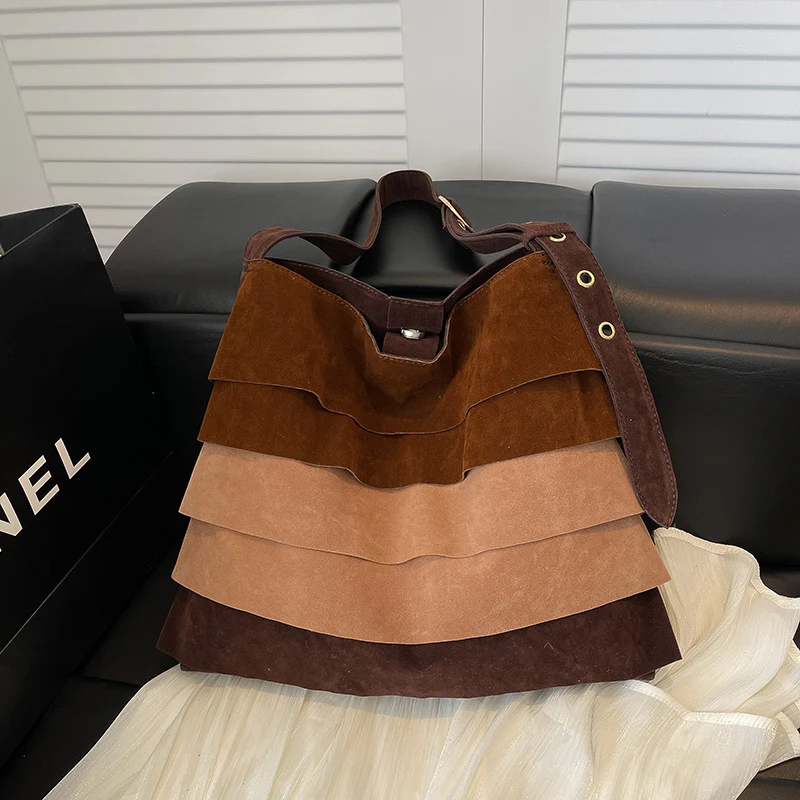 Suede Layer Luxe Shoulder Bag - Image 2