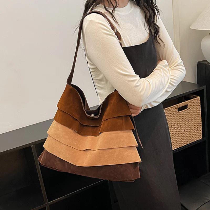 Suede Layer Luxe Shoulder Bag - Image 4