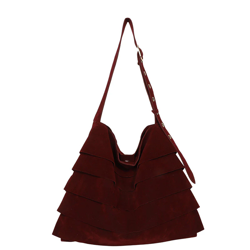 Suede Layer Luxe Shoulder Bag - Image 5
