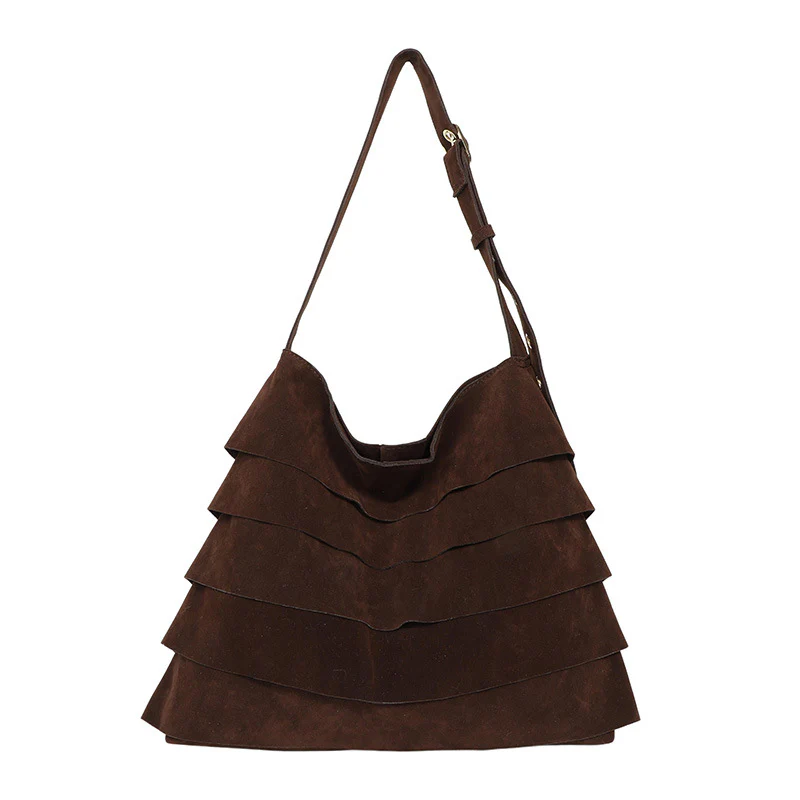 Suede Layer Luxe Shoulder Bag - Image 6