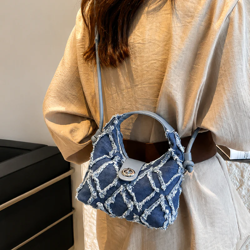 Sweet Denim Dumpling Handbag - Image 4