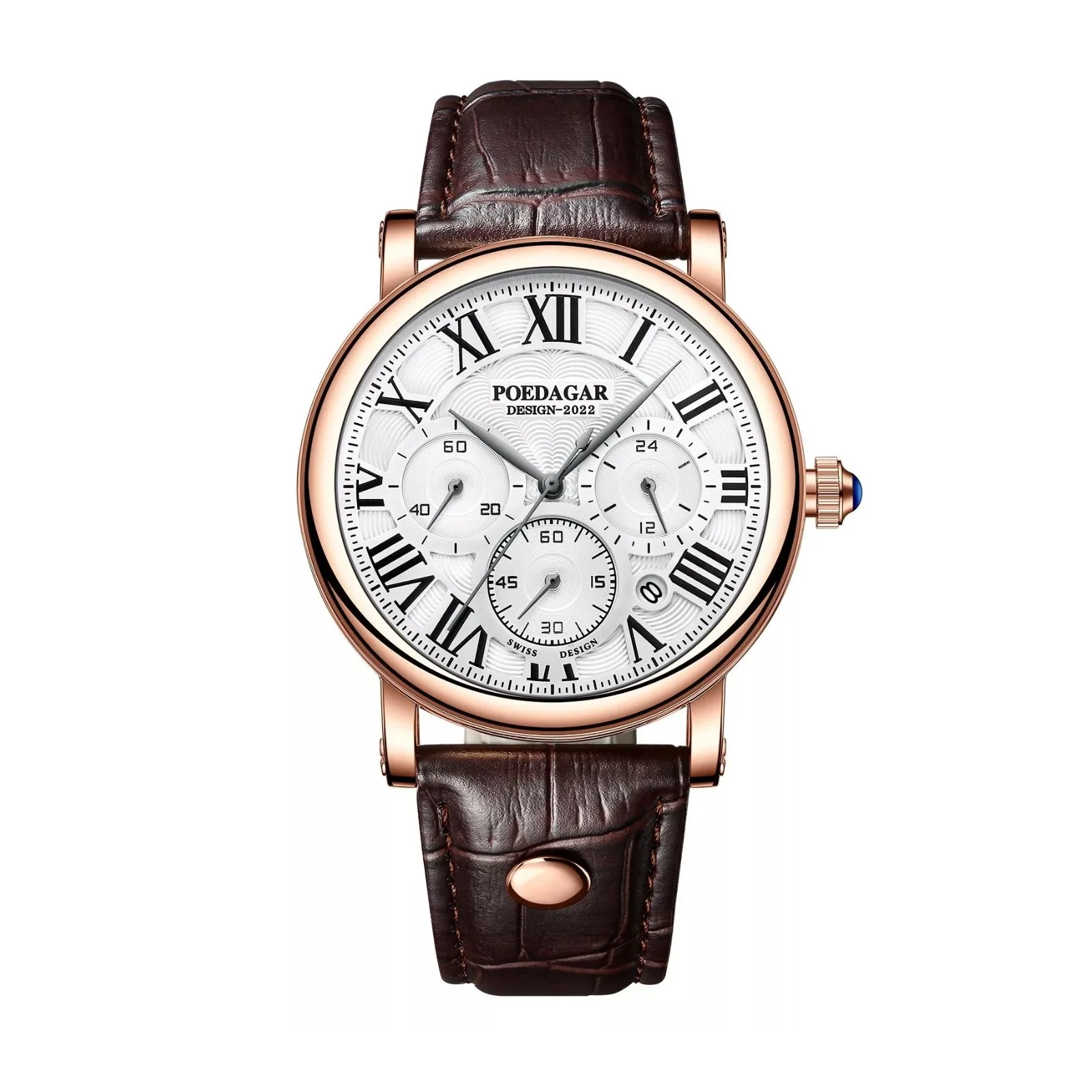 Ultra Thin Leather Strap Quartz Watch - Image 6