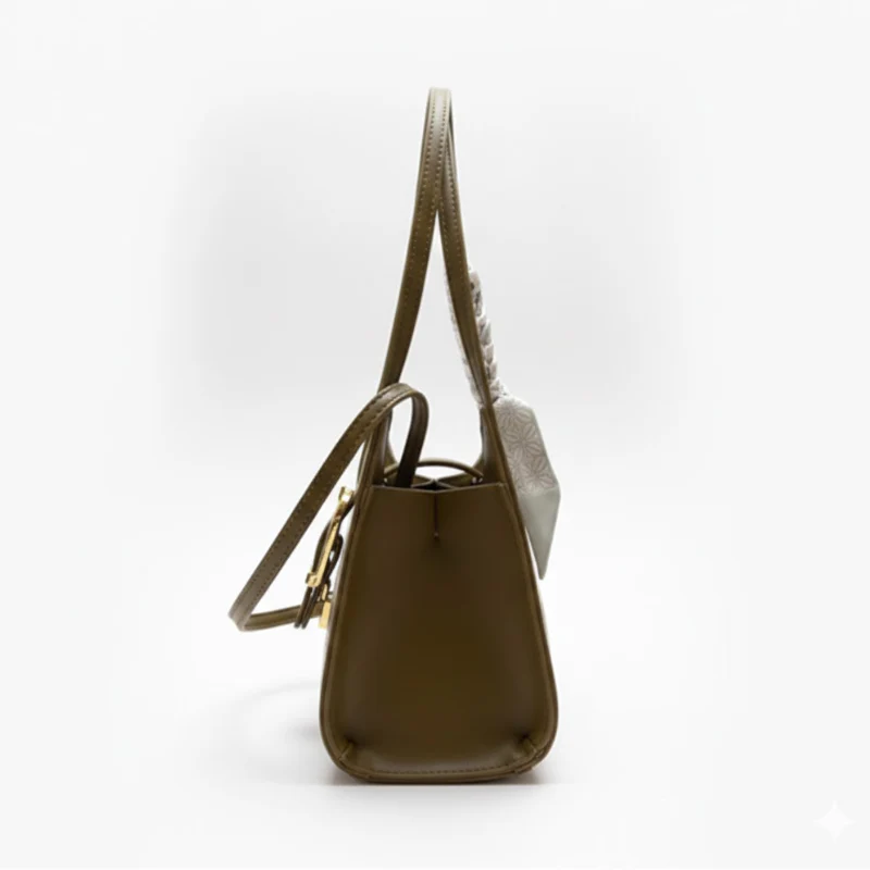 Vintage Buckle Baguette Shoulder Bag - Image 3