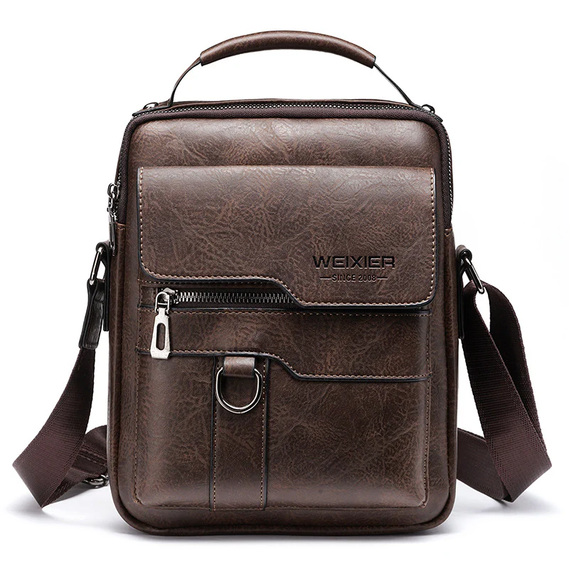 PU Leather Men's Retro Vertical Business Crossbody - Image 5