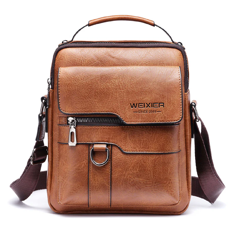 PU Leather Men's Retro Vertical Business Crossbody - Image 7