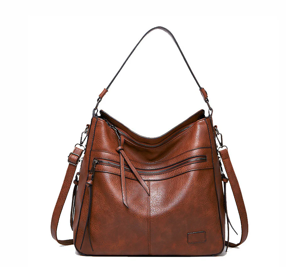 Vintage Multi-Zip Women’s Shoulder Bag - Image 5