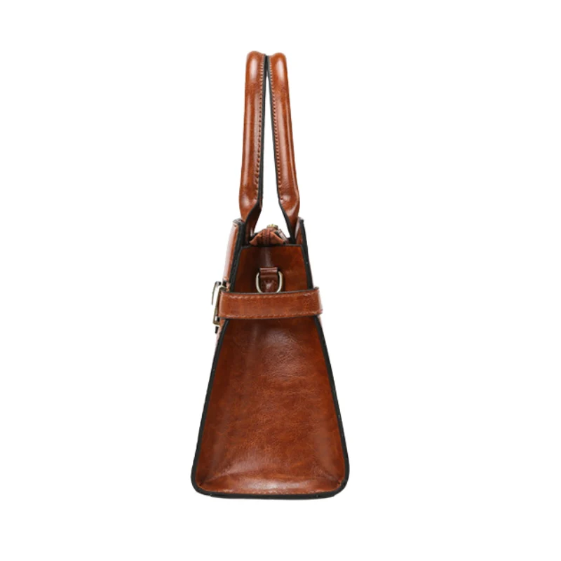 Vintage Structured Embossed Top Handle Handbag - Image 3