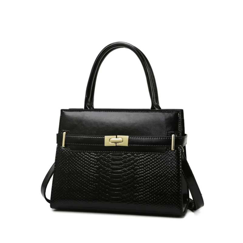 Vintage Structured Embossed Top Handle Handbag - Image 5