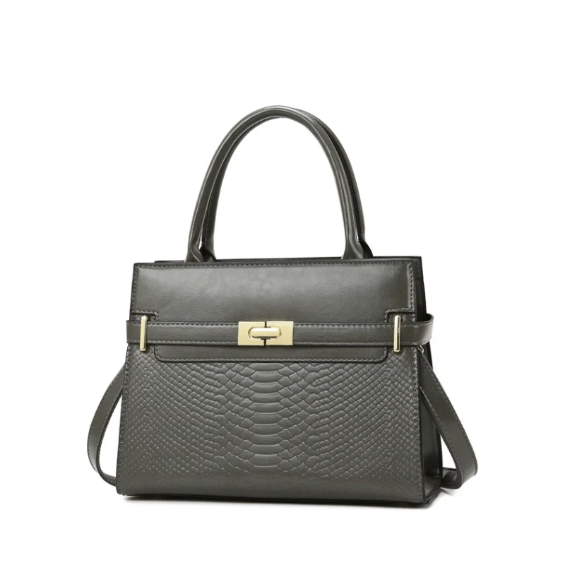Vintage Structured Embossed Top Handle Handbag - Image 6