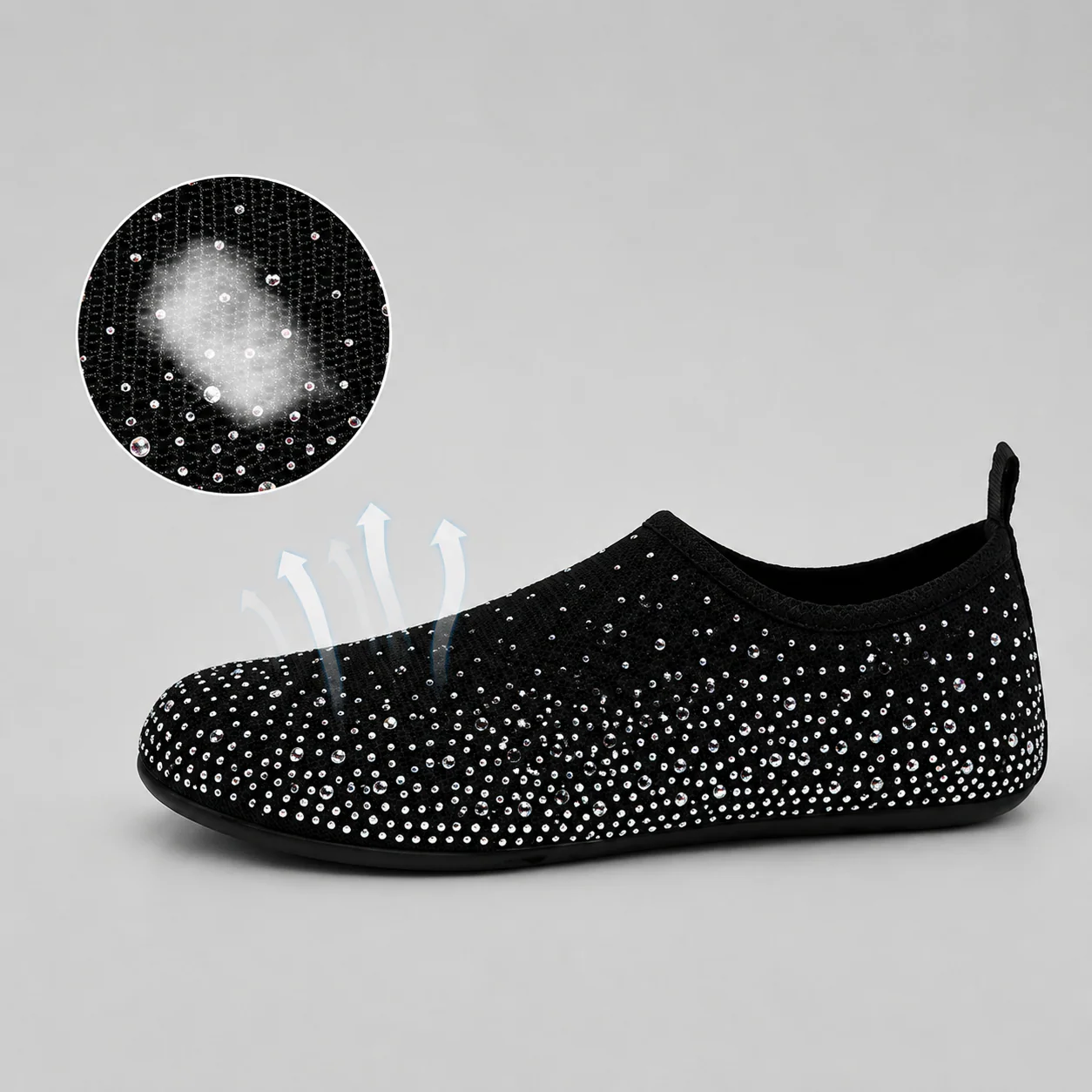 Women’s Mesh Rhinestone Fisherman Pumps - Image 3
