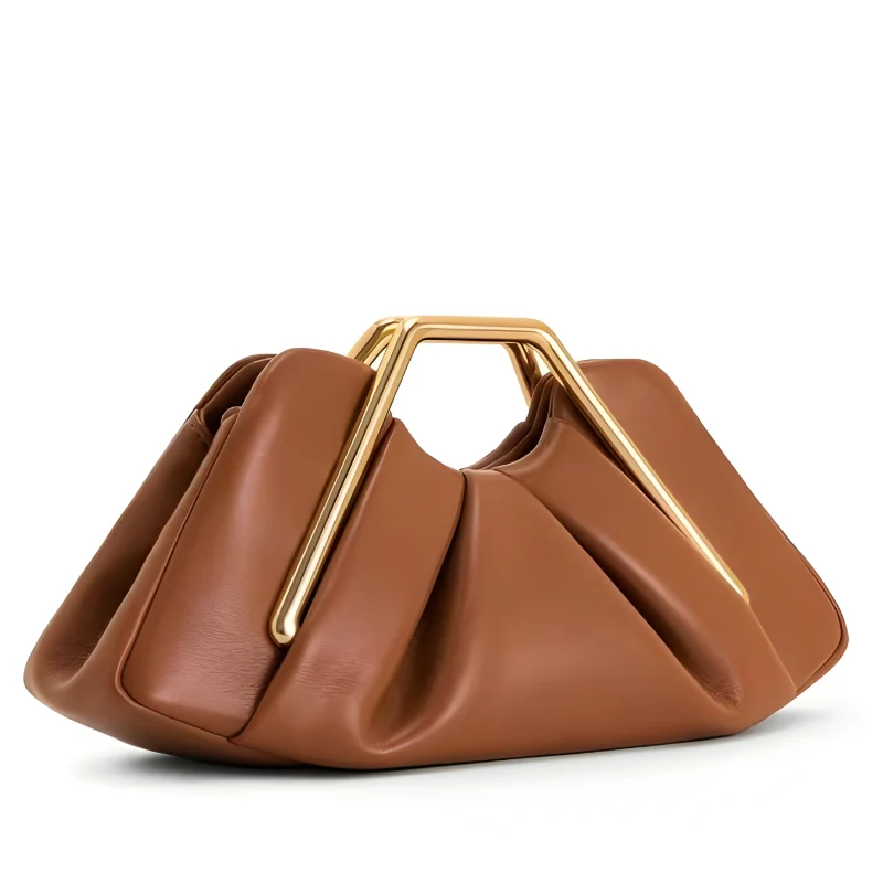 Women’s Pleated Ring Handle Cloud Handbag - Image 2