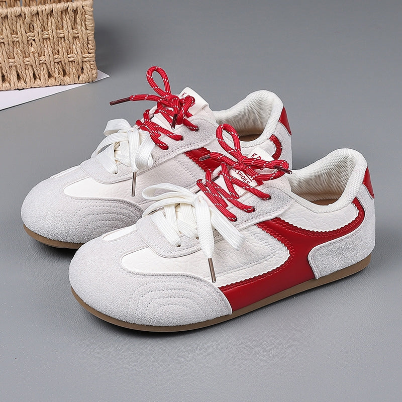 Women's Casual Textured Double Lace Fashion Sneakers - Image 2