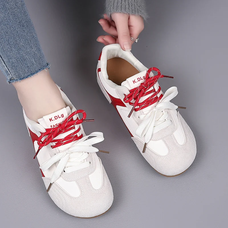 Women's Casual Textured Double Lace Fashion Sneakers - Image 4
