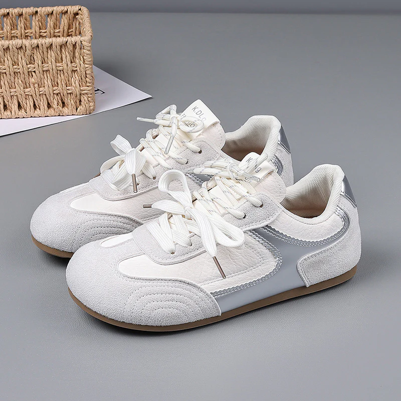 Women's Casual Textured Double Lace Fashion Sneakers - Image 7