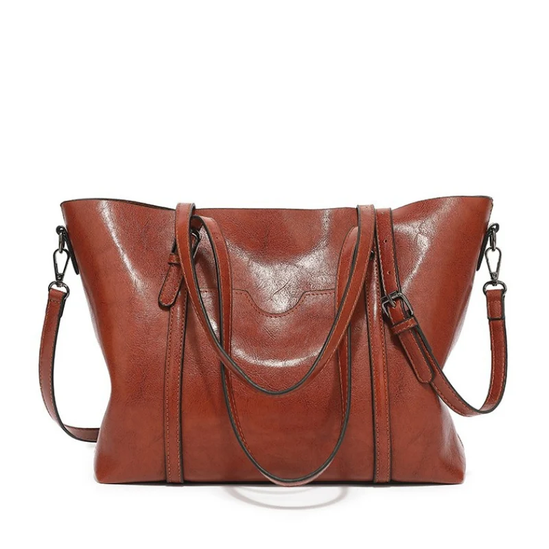 Women's Polished Leather Shoulder Bag - Image 2